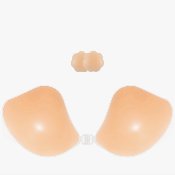Niidor Sticky Bra,Strapless Adhesive Silicone W/Nipple Covers for Backless Dress - Picture 5 of 9